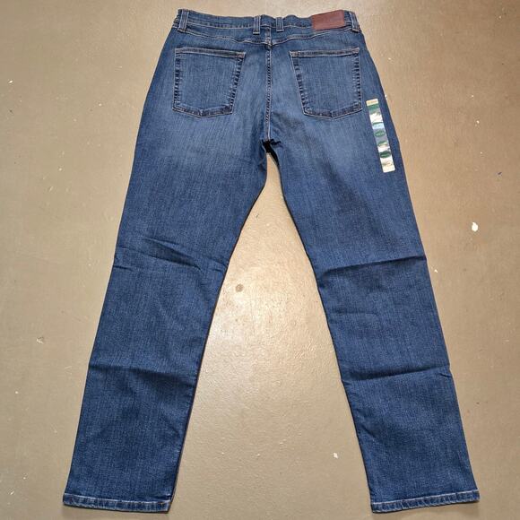 NWT L.L.Bean BeanFlex Slim Fit Straight Leg Denim Jean in Dark Vintage Size 36 - Picture 5 of 7